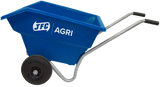 JFC Agri Mini Tipping Wheelbarrow, blue compact farm wheelbarrow with puncture-proof wheels