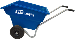 JFC Agri Mini Tipping Wheelbarrow, blue compact farm wheelbarrow with puncture-proof wheels