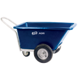JFC Agri three-wheeled blue feed barrow with swivel wheel