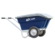 JFC Agri wheelbarrow cover for TWB250; heavy-duty weatherproof, elasticated, on blue wheelbarrow.
