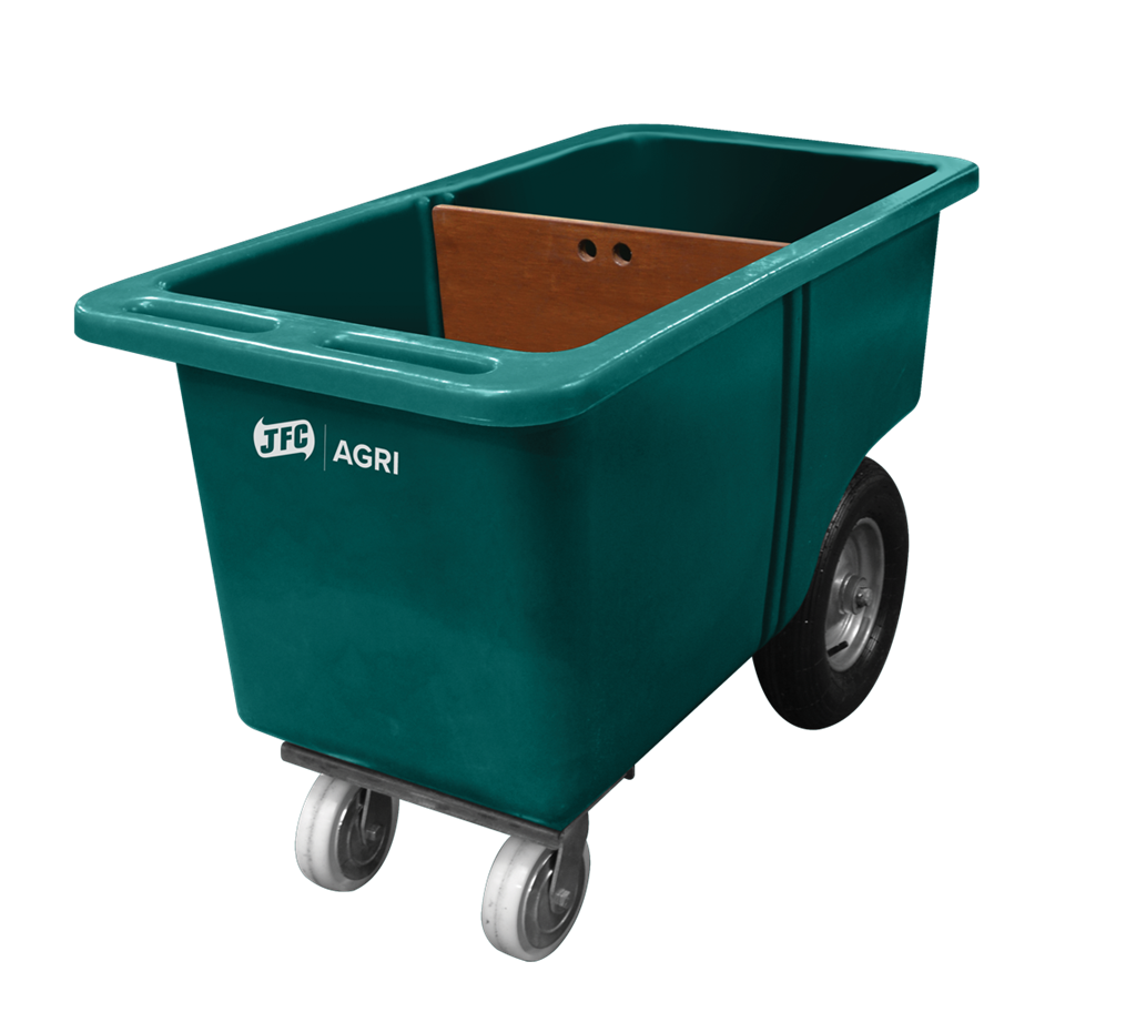 JFC Agri Dividing Baffle for Slimline Feed Barrow TWB7, wooden divider in green wheeled bin